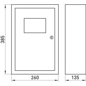 Корпус e.mbox.stand.n.f1.16.z металевий, під 1-ф. лічильник, 16 мод., навісний, з замком