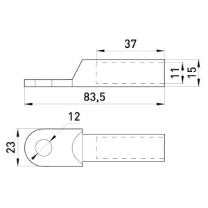 Мідний кабельний наконечник e.end.stand.dt.b70