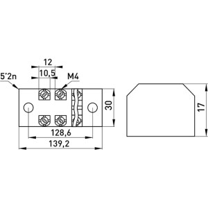 Клемна колодка захищена e.tc.protect.25.10, 25А, 10 полюсів