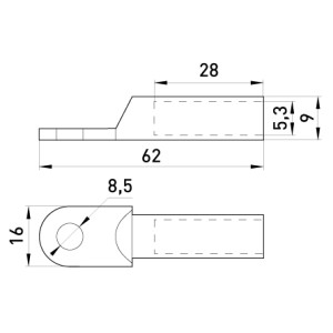 Мідний кабельний наконечник e.end.stand.dt.10