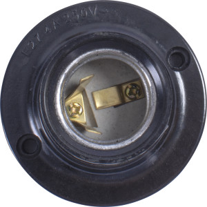 Патрон бакелітовий e.lamp socket wall side.E27.bk.black, настінний Е27, чорний