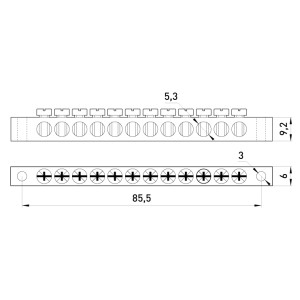 Шина нульова e.bsa.stand.20.12, 12 отв.х 20 А