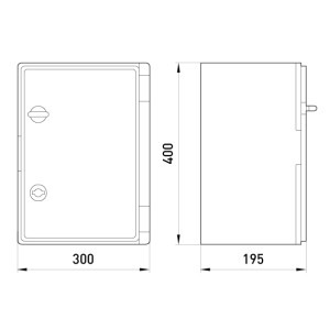 Корпус удароміцний з АБС-пластика e.plbox.300.400.195.tr, 300х400х195мм, IP65 з прозорими дверцятами