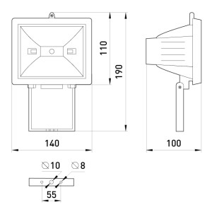 Світильник e.halogen.150.black 150Вт, чорний прожектор
