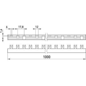 Шина з'єднувальна e.bc.u.stand.3.63 вилочного U-типу 3р, 63А
