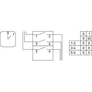Пакетний перемикач LK16/2.211-ZК/45 щитовий, з передньою панеллю (під пломбування), 3p, 0-1, 16А