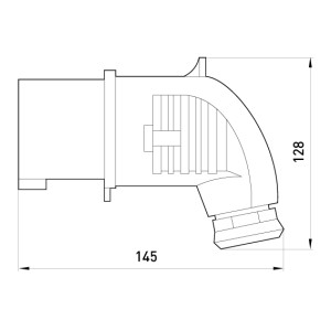 Силова вилка переносна кутова 3Р+N+Z, 400В,32A,IP44