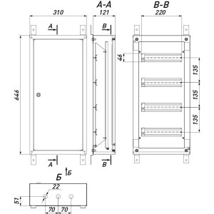 Корпус металевий e.mbox.pro.n.48 IP54 навісний на 48 модулів