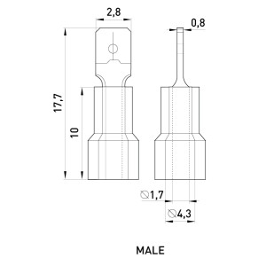 Наконечник ізольований e.terminal.stand.mdd1.25.110.8 (dd.m.0,5.1,5), 100шт