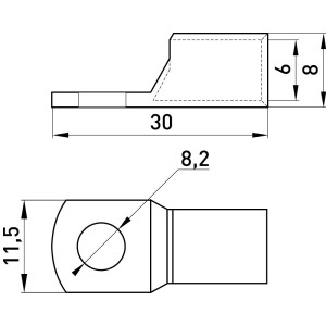 Мідний кабельний наконечник е.end.stand.sc.16
