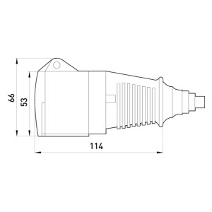 Силова розетка переносна 2Р+Z, 250В, 16А, IP44