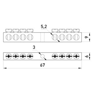 Шина нульова e.bsc.stand.20.8, 8 отв.х 20 А
