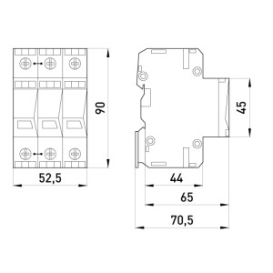 Комбінований ПЗІП e.POmI.1+1 LCF 50/25, клас I+II+III, 1 полюс + N-PE, моноблок