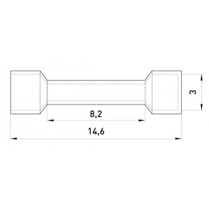 Гільза з'єднувальна ізольована e.splice.stand.bv.5.black 4-6 кв.мм, чорна, 100шт
