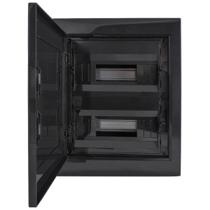 Корпус пластиковий на 24 модулів e.plbox.pro.n.24b.black навісний, чорний з непрозорими дверцятами IP40