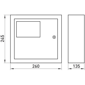 Корпус e.mbox.stand.n.f1.04.z металевий, під 1-ф. лічильник, 4 мод., навісний, з замком