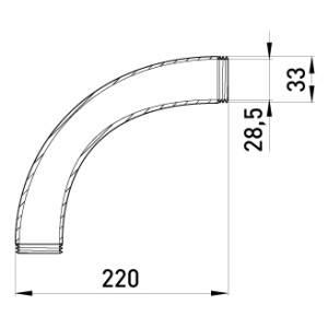 Кутовий металевий з'єднувач e.industrial.pipe.thread.angle.1", 90 град. з різьбою