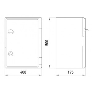 Корпус удароміцний з АБС-пластика e.plbox.400.500.175.tr, 400х500х175мм, IP65 з прозорими дверцятами