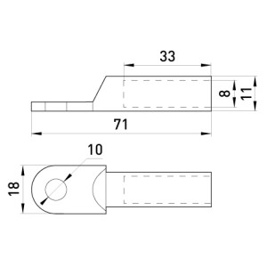 Мідний кабельний наконечник e.end.stand.dt.b35