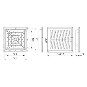 Решітка з фільтром e.climat.filter.pro.152 до вентилятора 120х120мм