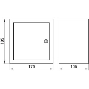 Корпус e.mbox.stand.n.06.z металевий, під 6 мод., навісний, з замком