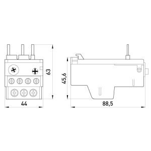 Теплове реле e.industrial.ukh.22.0,63 номін. струм 22А, діап. регул. 0,4-0,63 А