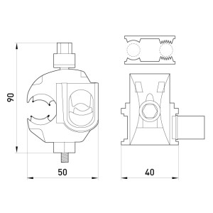 Відгалужувальний проколюючий затискач e.pricking.clamp.pro.4.35.16.70, (AsXS)4-35 кв.мм / (AL)16-70кв.мм