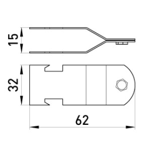 Затискач профілю монтажного e.industrial.strut.clamp.1/2" для труб 1/2"