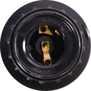 Патрон бакелітовий Е27 з гайкою, чорний