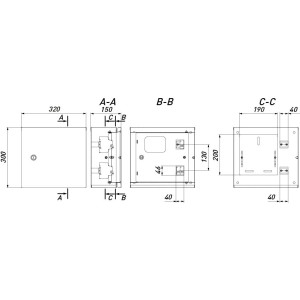 Корпус обліку металевий e.mbox.pro.n.f1.4 IP54 навісний під 1ф лічильник, 4 мод. , з внутр.дверцятами під опломб.