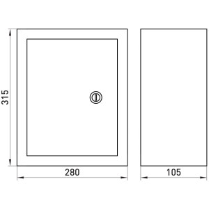 Корпус e.mbox.stand.n.24.z металевий, під 24 мод., навісний, з замком