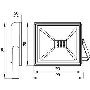 Прожектор світлодіодний e.LED.flood.stand.10.6000, 10Вт, 6000К