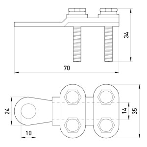 Наконечник кабельний e.end.stand.clamp.70.95 на гвинтах