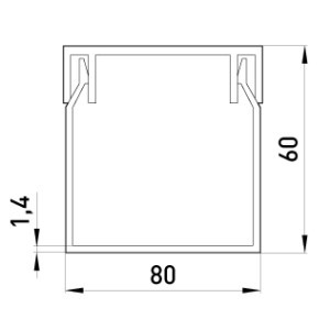 Короб пластиковий e.trunking.stand.80.60, 80х60мм, 2м