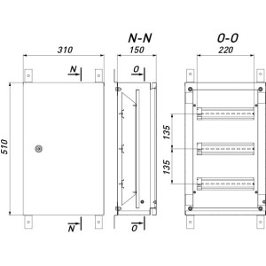 Корпус металевий e.mbox.pro.n.36 IP54 навісний на 36 модулів