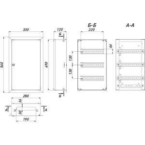 Корпус металевий e.mbox.pro.w.36 IP31 вбудований на 36 модулів