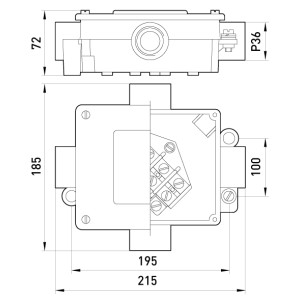 Коробка розподільча металева Р36/4, IP 44, 380 B, 5*16