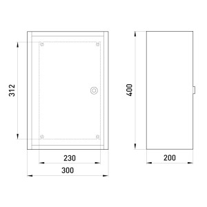 Бокс монтажний навісний БМ-43+П (300х400х200) IP54