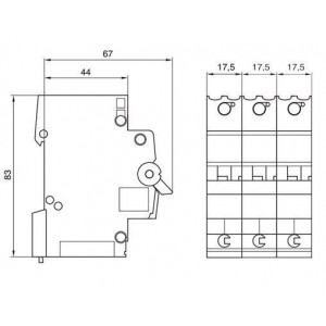 Автоматичний вимикач 3P 6kA C-0.5A 3M