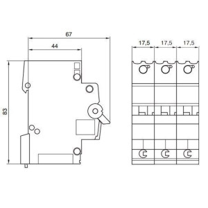 Автоматичний вимикач 3P 6kA C-4A 3M