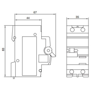 Диференційний автоматичний вимикач 1P+N 10kA C-16A 10mA A