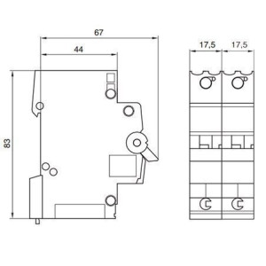 Автоматичний вимикач 1P+N 6kA C-16A 2M