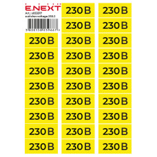 Самоклеюча наліпка "230В"  e.sticker.voltage.230.2 (90х38мм) 26 шт/аркуш