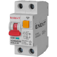 Вимикач диференційного струму (дифавтомат) e.industrial.elcb.2.C32.30, 2р, 32А, С, 30мА