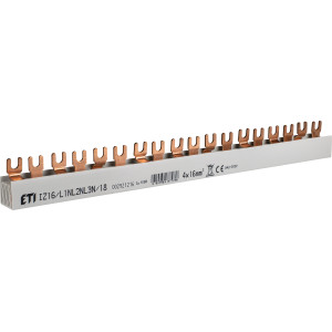 Шина живлення IZ 16/L1NL2NL3N/18 (16мм2, 3P+N, 0.32м, Fork, 18mod.)