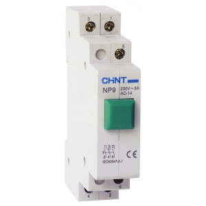 Кнопка NP9-12D3/1 230V 1NO+2NC Зелена