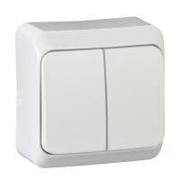 ВИМИКАЧ 2-КЛАВІШНИЙ SCHNEIDER ELECTRIC PRIMA, БІЛИЙ