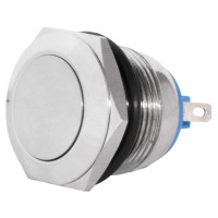 Кнопка металева пласка, (з'єднання під пайку), 1NO. TY 19-211P Pcb