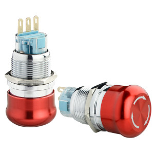 Кнопка металева Повернення поворотом 1NO+1NC. TY 19C-S11/1