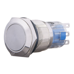 Кнопка металева пласка, 1NO+1NC. TYJ 19-211